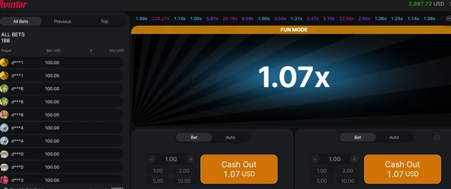 Aviator Game Options